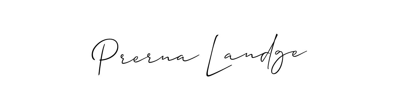 Make a short Prerna Landge signature style. Manage your documents anywhere anytime using Allison_Script. Create and add eSignatures, submit forms, share and send files easily. Prerna Landge signature style 2 images and pictures png