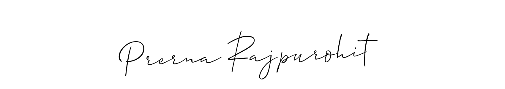 Design your own signature with our free online signature maker. With this signature software, you can create a handwritten (Allison_Script) signature for name Prerna Rajpurohit. Prerna Rajpurohit signature style 2 images and pictures png