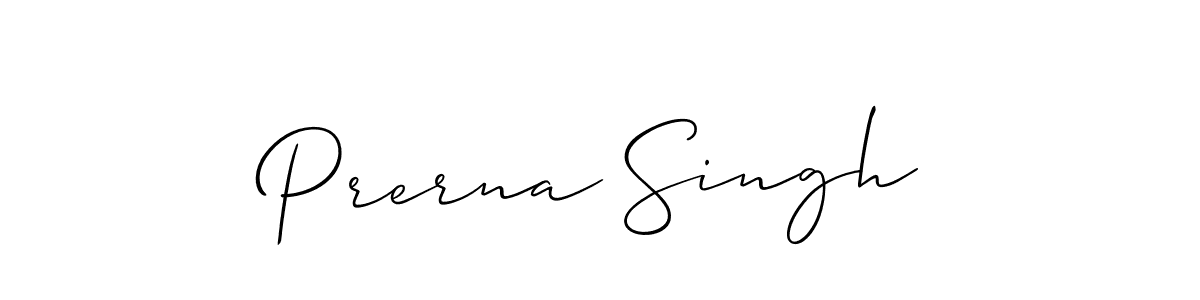 How to make Prerna Singh name signature. Use Allison_Script style for creating short signs online. This is the latest handwritten sign. Prerna Singh signature style 2 images and pictures png