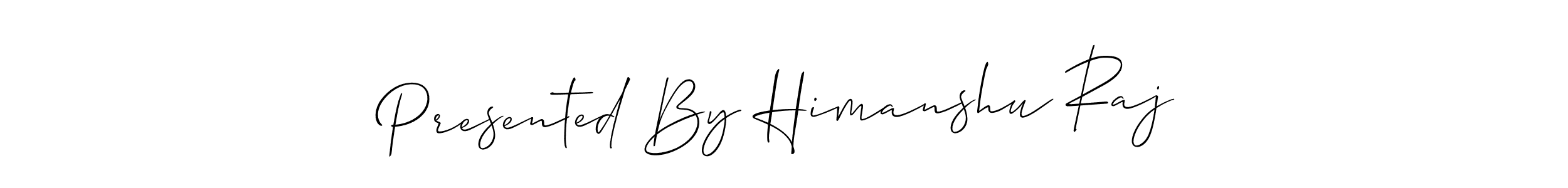 Create a beautiful signature design for name Presented By Himanshu Raj. With this signature (Allison_Script) fonts, you can make a handwritten signature for free. Presented By Himanshu Raj signature style 2 images and pictures png