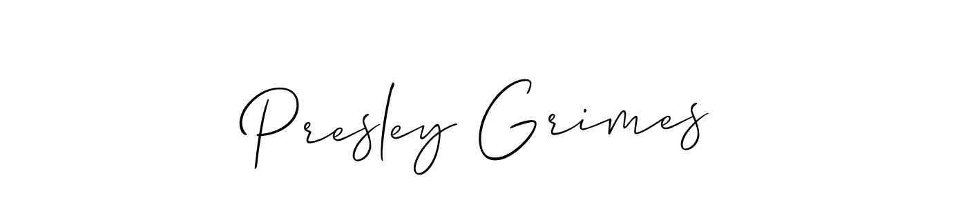 You should practise on your own different ways (Allison_Script) to write your name (Presley Grimes) in signature. don't let someone else do it for you. Presley Grimes signature style 2 images and pictures png