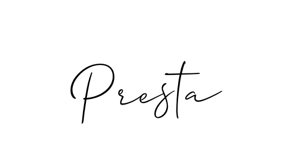 Also we have Presta name is the best signature style. Create professional handwritten signature collection using Allison_Script autograph style. Presta signature style 2 images and pictures png