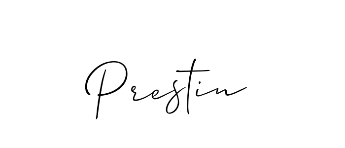 The best way (Allison_Script) to make a short signature is to pick only two or three words in your name. The name Prestin include a total of six letters. For converting this name. Prestin signature style 2 images and pictures png