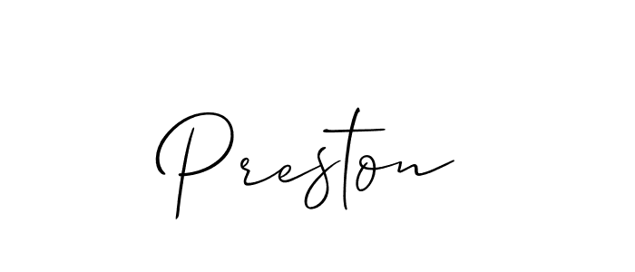 How to make Preston name signature. Use Allison_Script style for creating short signs online. This is the latest handwritten sign. Preston signature style 2 images and pictures png