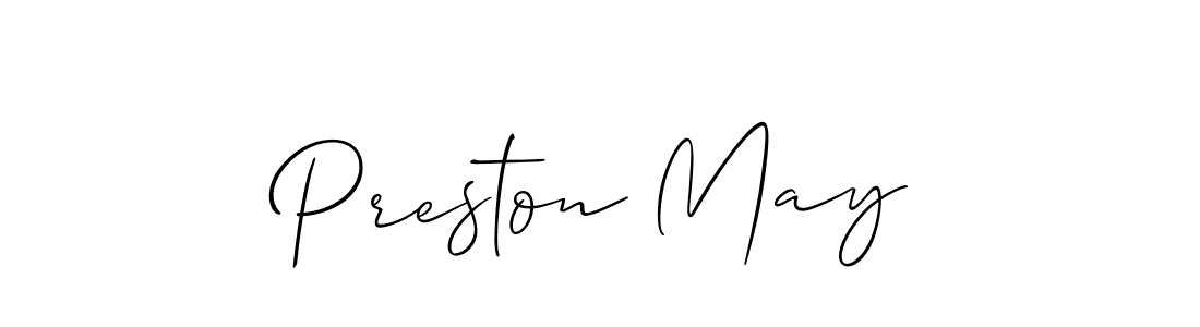 Allison_Script is a professional signature style that is perfect for those who want to add a touch of class to their signature. It is also a great choice for those who want to make their signature more unique. Get Preston May name to fancy signature for free. Preston May signature style 2 images and pictures png