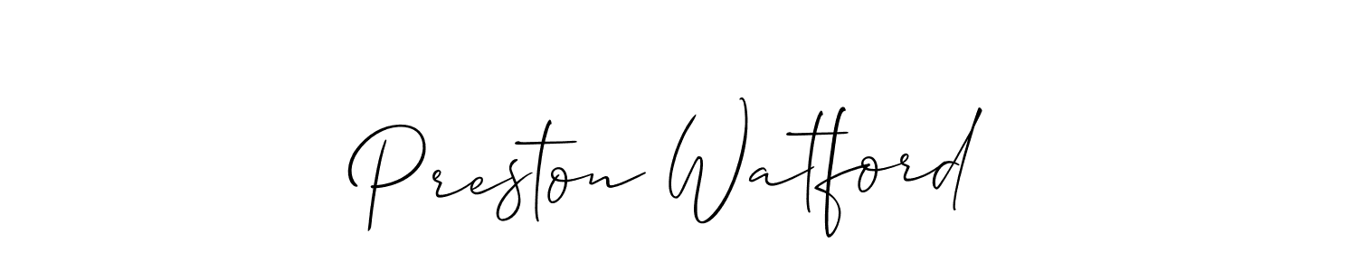 Design your own signature with our free online signature maker. With this signature software, you can create a handwritten (Allison_Script) signature for name Preston Watford. Preston Watford signature style 2 images and pictures png