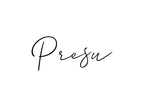 How to Draw Presu signature style? Allison_Script is a latest design signature styles for name Presu. Presu signature style 2 images and pictures png