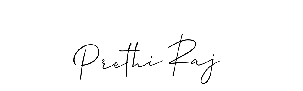 Use a signature maker to create a handwritten signature online. With this signature software, you can design (Allison_Script) your own signature for name Prethi Raj. Prethi Raj signature style 2 images and pictures png