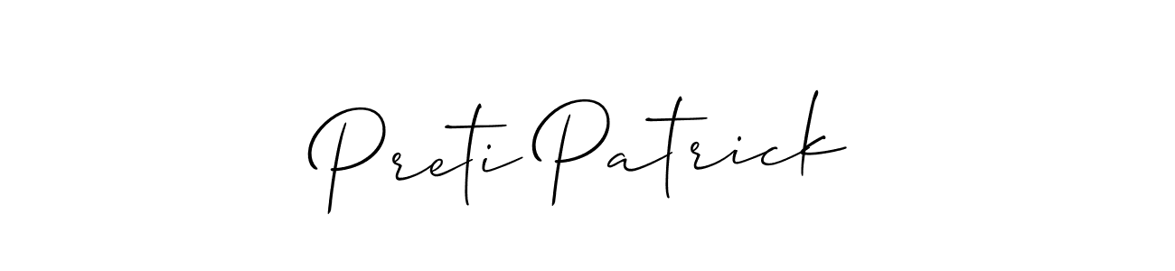 Once you've used our free online signature maker to create your best signature Allison_Script style, it's time to enjoy all of the benefits that Preti Patrick name signing documents. Preti Patrick signature style 2 images and pictures png