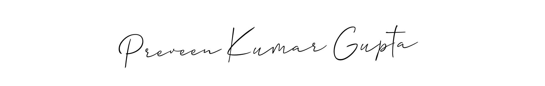 How to make Preveen Kumar Gupta signature? Allison_Script is a professional autograph style. Create handwritten signature for Preveen Kumar Gupta name. Preveen Kumar Gupta signature style 2 images and pictures png