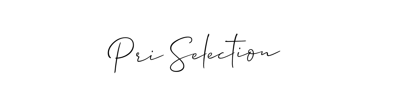 if you are searching for the best signature style for your name Pri Selection. so please give up your signature search. here we have designed multiple signature styles  using Allison_Script. Pri Selection signature style 2 images and pictures png