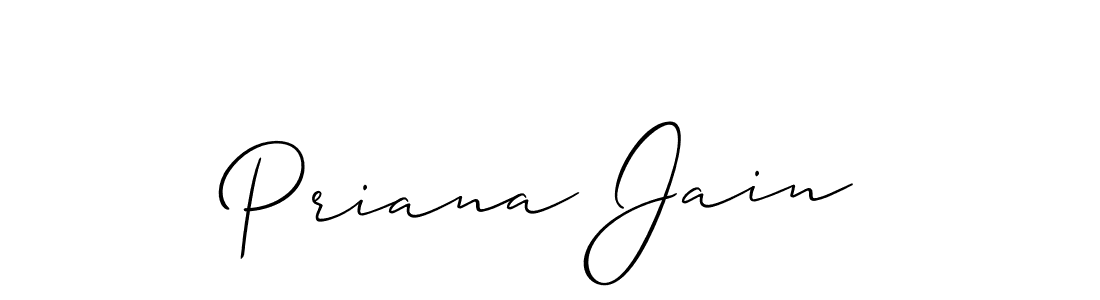 It looks lik you need a new signature style for name Priana Jain. Design unique handwritten (Allison_Script) signature with our free signature maker in just a few clicks. Priana Jain signature style 2 images and pictures png