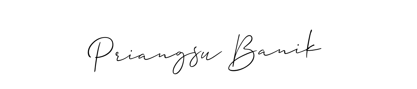 How to make Priangsu Banik name signature. Use Allison_Script style for creating short signs online. This is the latest handwritten sign. Priangsu Banik signature style 2 images and pictures png