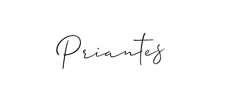 Make a short Priantes signature style. Manage your documents anywhere anytime using Allison_Script. Create and add eSignatures, submit forms, share and send files easily. Priantes signature style 2 images and pictures png