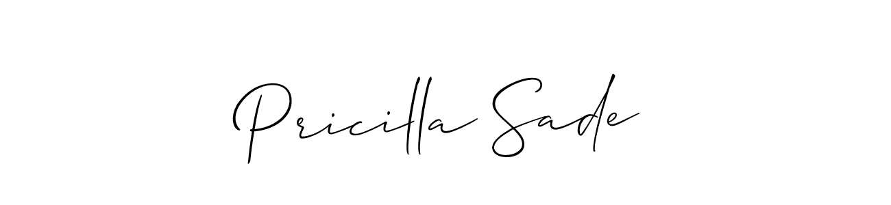 if you are searching for the best signature style for your name Pricilla Sade. so please give up your signature search. here we have designed multiple signature styles  using Allison_Script. Pricilla Sade signature style 2 images and pictures png