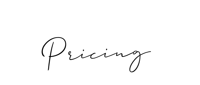 Make a beautiful signature design for name Pricing. With this signature (Allison_Script) style, you can create a handwritten signature for free. Pricing signature style 2 images and pictures png