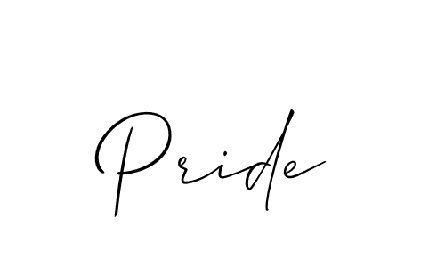 Design your own signature with our free online signature maker. With this signature software, you can create a handwritten (Allison_Script) signature for name Pride. Pride signature style 2 images and pictures png