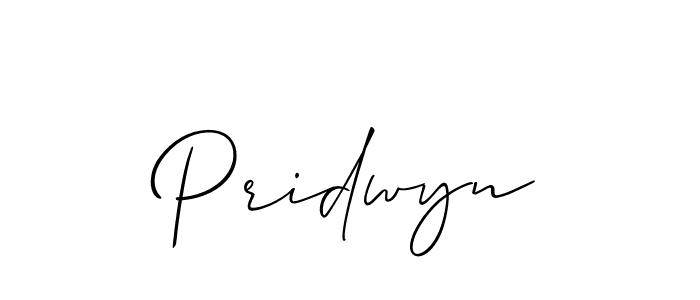 Allison_Script is a professional signature style that is perfect for those who want to add a touch of class to their signature. It is also a great choice for those who want to make their signature more unique. Get Pridwyn name to fancy signature for free. Pridwyn signature style 2 images and pictures png