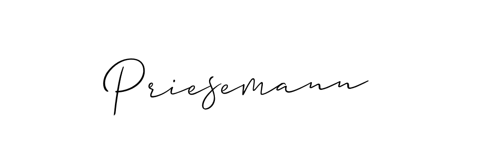 Design your own signature with our free online signature maker. With this signature software, you can create a handwritten (Allison_Script) signature for name Priesemann. Priesemann signature style 2 images and pictures png