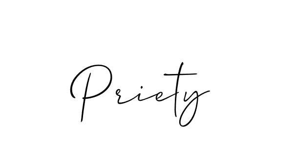 How to make Priety signature? Allison_Script is a professional autograph style. Create handwritten signature for Priety name. Priety signature style 2 images and pictures png