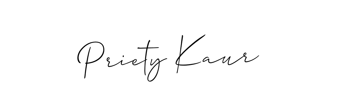 Priety Kaur stylish signature style. Best Handwritten Sign (Allison_Script) for my name. Handwritten Signature Collection Ideas for my name Priety Kaur. Priety Kaur signature style 2 images and pictures png