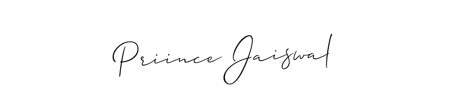 Make a short Priince Jaiswal signature style. Manage your documents anywhere anytime using Allison_Script. Create and add eSignatures, submit forms, share and send files easily. Priince Jaiswal signature style 2 images and pictures png