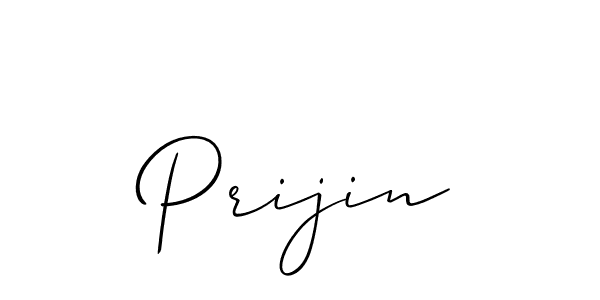 Design your own signature with our free online signature maker. With this signature software, you can create a handwritten (Allison_Script) signature for name Prijin. Prijin signature style 2 images and pictures png