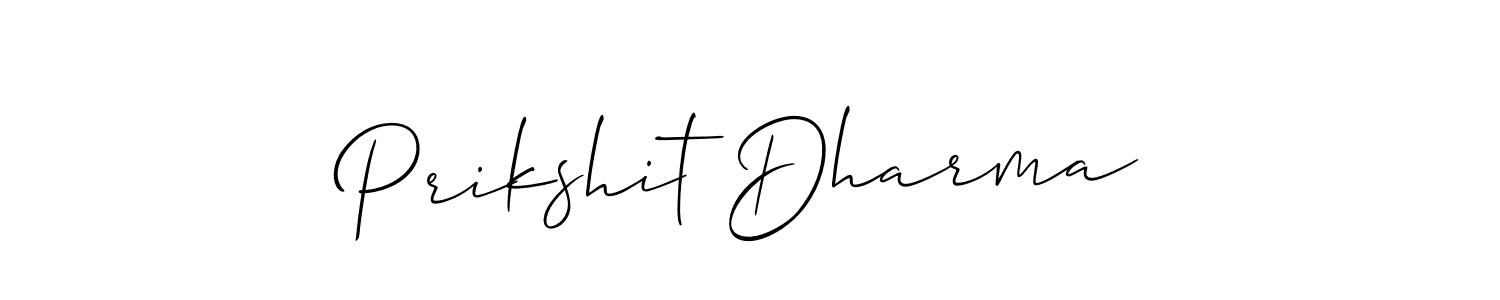 Make a beautiful signature design for name Prikshit Dharma. With this signature (Allison_Script) style, you can create a handwritten signature for free. Prikshit Dharma signature style 2 images and pictures png