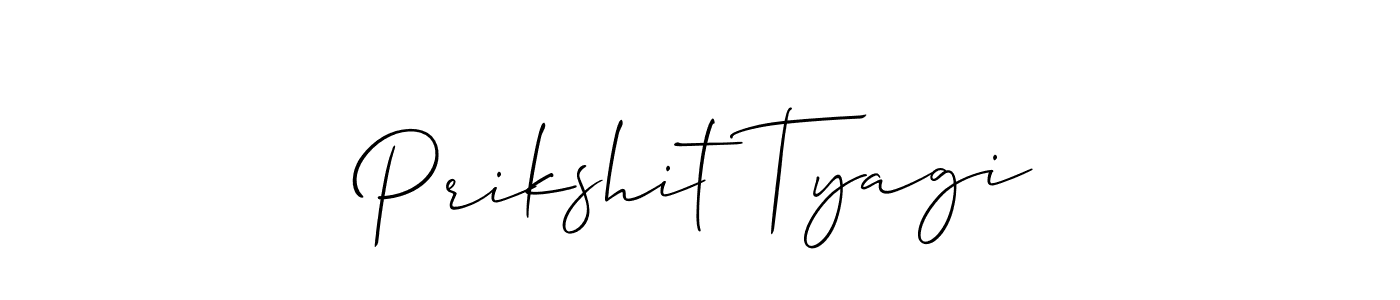 Make a short Prikshit Tyagi signature style. Manage your documents anywhere anytime using Allison_Script. Create and add eSignatures, submit forms, share and send files easily. Prikshit Tyagi signature style 2 images and pictures png