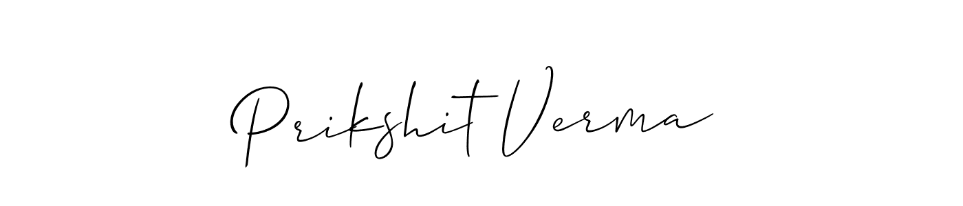 How to make Prikshit Verma signature? Allison_Script is a professional autograph style. Create handwritten signature for Prikshit Verma name. Prikshit Verma signature style 2 images and pictures png