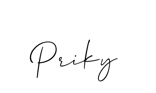 Use a signature maker to create a handwritten signature online. With this signature software, you can design (Allison_Script) your own signature for name Priky. Priky signature style 2 images and pictures png