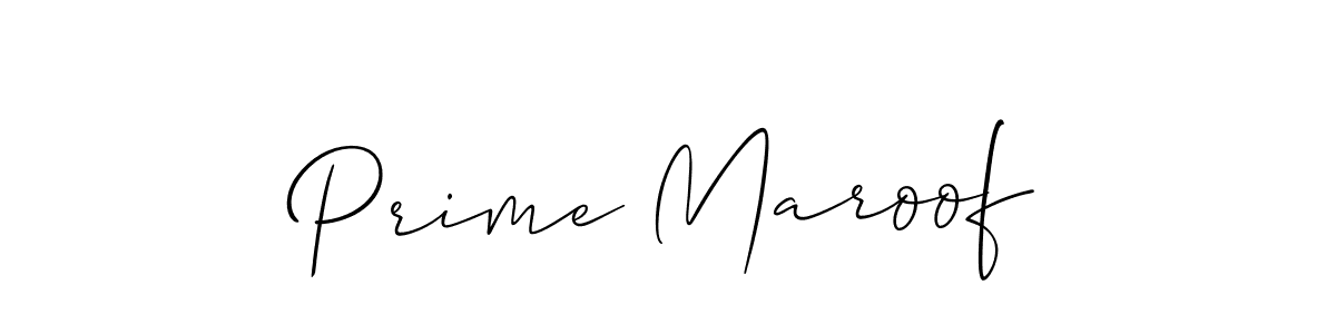 Design your own signature with our free online signature maker. With this signature software, you can create a handwritten (Allison_Script) signature for name Prime Maroof. Prime Maroof signature style 2 images and pictures png