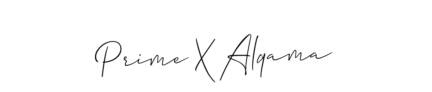 How to make Prime X Alqama name signature. Use Allison_Script style for creating short signs online. This is the latest handwritten sign. Prime X Alqama signature style 2 images and pictures png