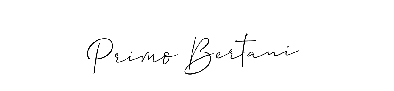 How to make Primo Bertani name signature. Use Allison_Script style for creating short signs online. This is the latest handwritten sign. Primo Bertani signature style 2 images and pictures png