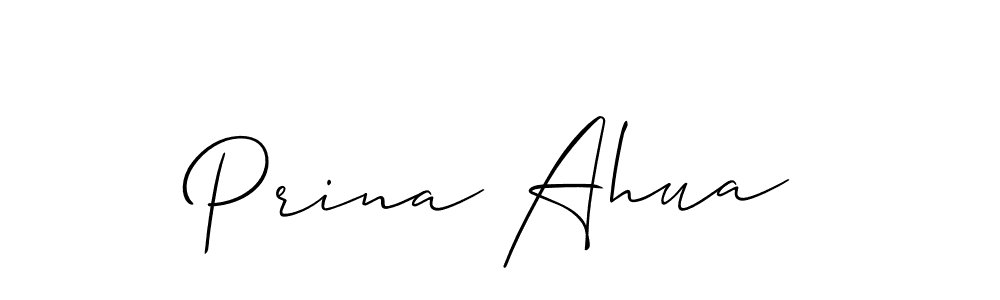 How to make Prina Ahua name signature. Use Allison_Script style for creating short signs online. This is the latest handwritten sign. Prina Ahua signature style 2 images and pictures png