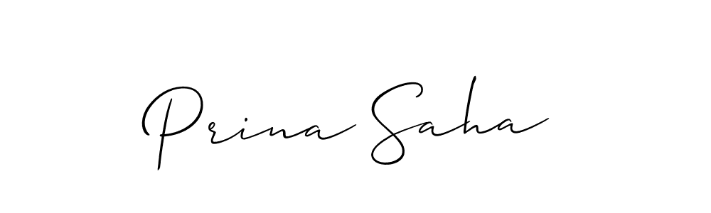 Allison_Script is a professional signature style that is perfect for those who want to add a touch of class to their signature. It is also a great choice for those who want to make their signature more unique. Get Prina Saha name to fancy signature for free. Prina Saha signature style 2 images and pictures png