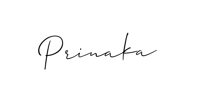 Use a signature maker to create a handwritten signature online. With this signature software, you can design (Allison_Script) your own signature for name Prinaka. Prinaka signature style 2 images and pictures png
