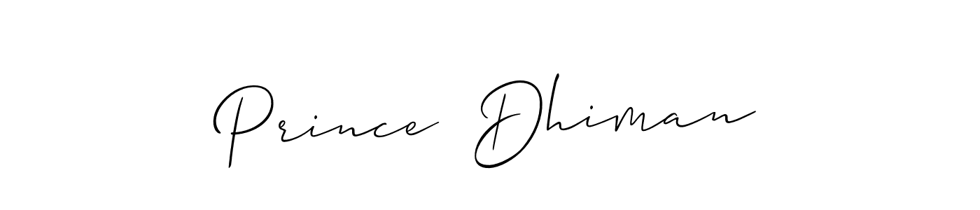 Also You can easily find your signature by using the search form. We will create Prince  Dhiman name handwritten signature images for you free of cost using Allison_Script sign style. Prince  Dhiman signature style 2 images and pictures png