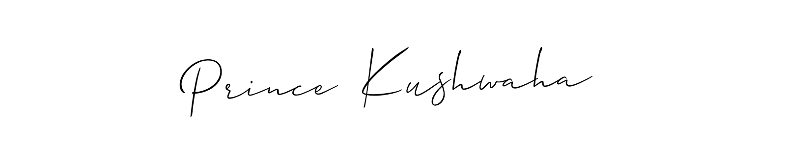 Allison_Script is a professional signature style that is perfect for those who want to add a touch of class to their signature. It is also a great choice for those who want to make their signature more unique. Get Prince  Kushwaha name to fancy signature for free. Prince  Kushwaha signature style 2 images and pictures png