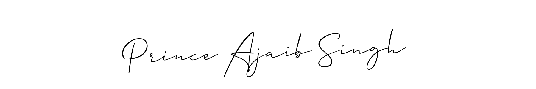 How to make Prince Ajaib Singh name signature. Use Allison_Script style for creating short signs online. This is the latest handwritten sign. Prince Ajaib Singh signature style 2 images and pictures png