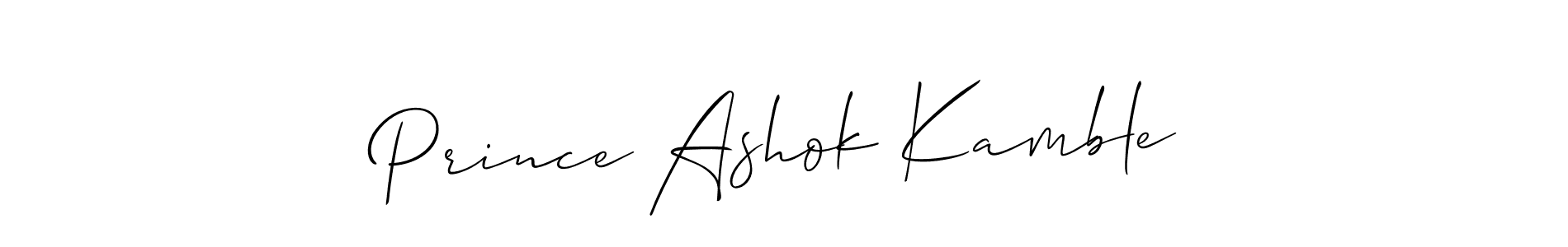 Make a beautiful signature design for name Prince Ashok Kamble. With this signature (Allison_Script) style, you can create a handwritten signature for free. Prince Ashok Kamble signature style 2 images and pictures png