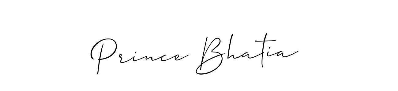 if you are searching for the best signature style for your name Prince Bhatia. so please give up your signature search. here we have designed multiple signature styles  using Allison_Script. Prince Bhatia signature style 2 images and pictures png