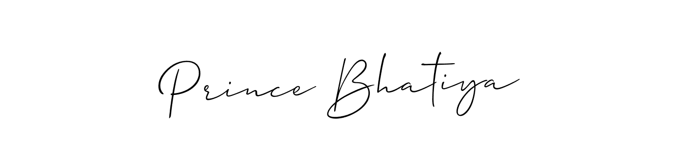 Create a beautiful signature design for name Prince Bhatiya. With this signature (Allison_Script) fonts, you can make a handwritten signature for free. Prince Bhatiya signature style 2 images and pictures png