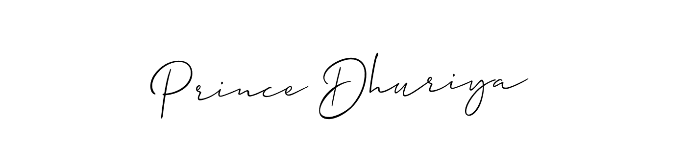 Also You can easily find your signature by using the search form. We will create Prince Dhuriya name handwritten signature images for you free of cost using Allison_Script sign style. Prince Dhuriya signature style 2 images and pictures png