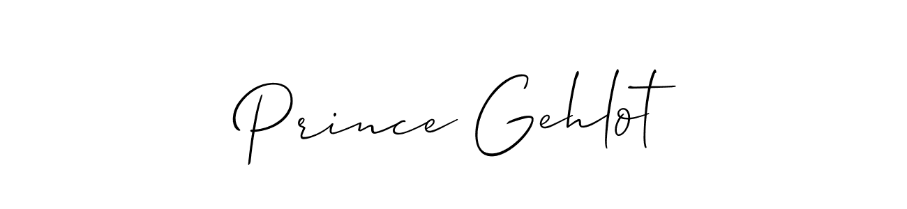 Make a beautiful signature design for name Prince Gehlot. With this signature (Allison_Script) style, you can create a handwritten signature for free. Prince Gehlot signature style 2 images and pictures png