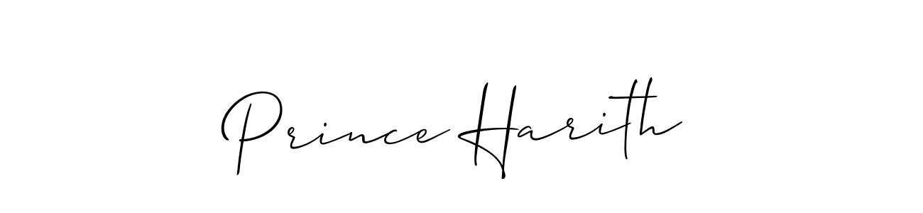 It looks lik you need a new signature style for name Prince Harith. Design unique handwritten (Allison_Script) signature with our free signature maker in just a few clicks. Prince Harith signature style 2 images and pictures png