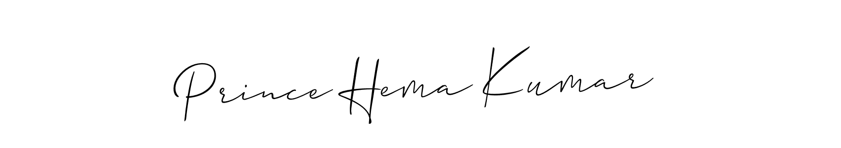 The best way (Allison_Script) to make a short signature is to pick only two or three words in your name. The name Prince Hema Kumar include a total of six letters. For converting this name. Prince Hema Kumar signature style 2 images and pictures png