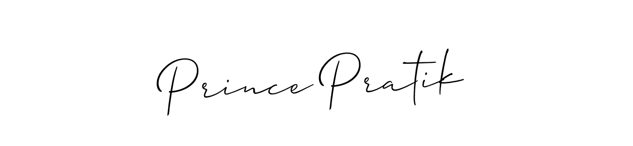 Design your own signature with our free online signature maker. With this signature software, you can create a handwritten (Allison_Script) signature for name Prince Pratik. Prince Pratik signature style 2 images and pictures png