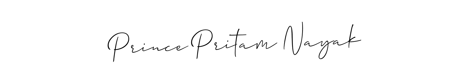 Create a beautiful signature design for name Prince Pritam Nayak. With this signature (Allison_Script) fonts, you can make a handwritten signature for free. Prince Pritam Nayak signature style 2 images and pictures png