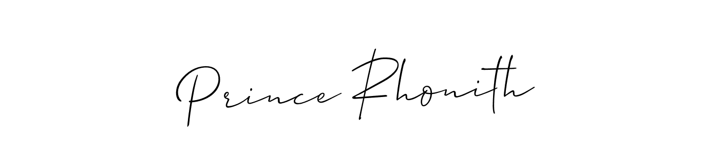 It looks lik you need a new signature style for name Prince Rhonith. Design unique handwritten (Allison_Script) signature with our free signature maker in just a few clicks. Prince Rhonith signature style 2 images and pictures png